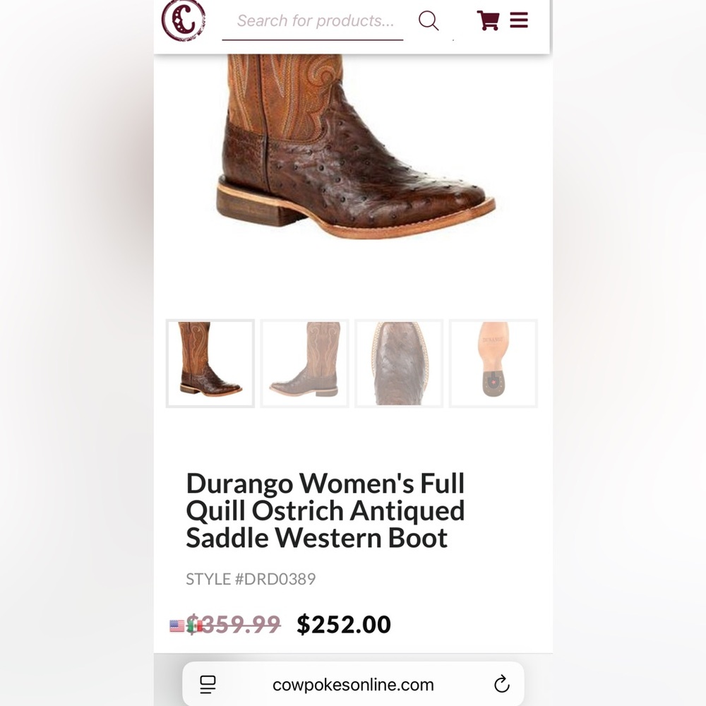 Brown Leather Western Boots - Picture 6 of 7